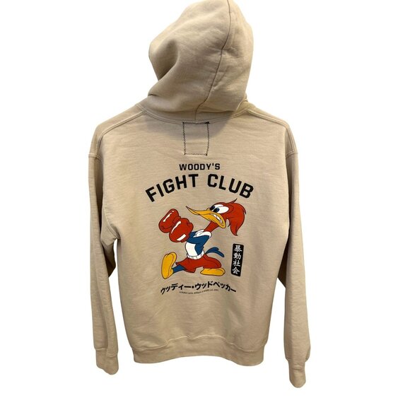 Riot Society Men's Teen Medium Beige Woody Hoodie Sweatshirt Woody's Fight Club - Picture 2 of 14